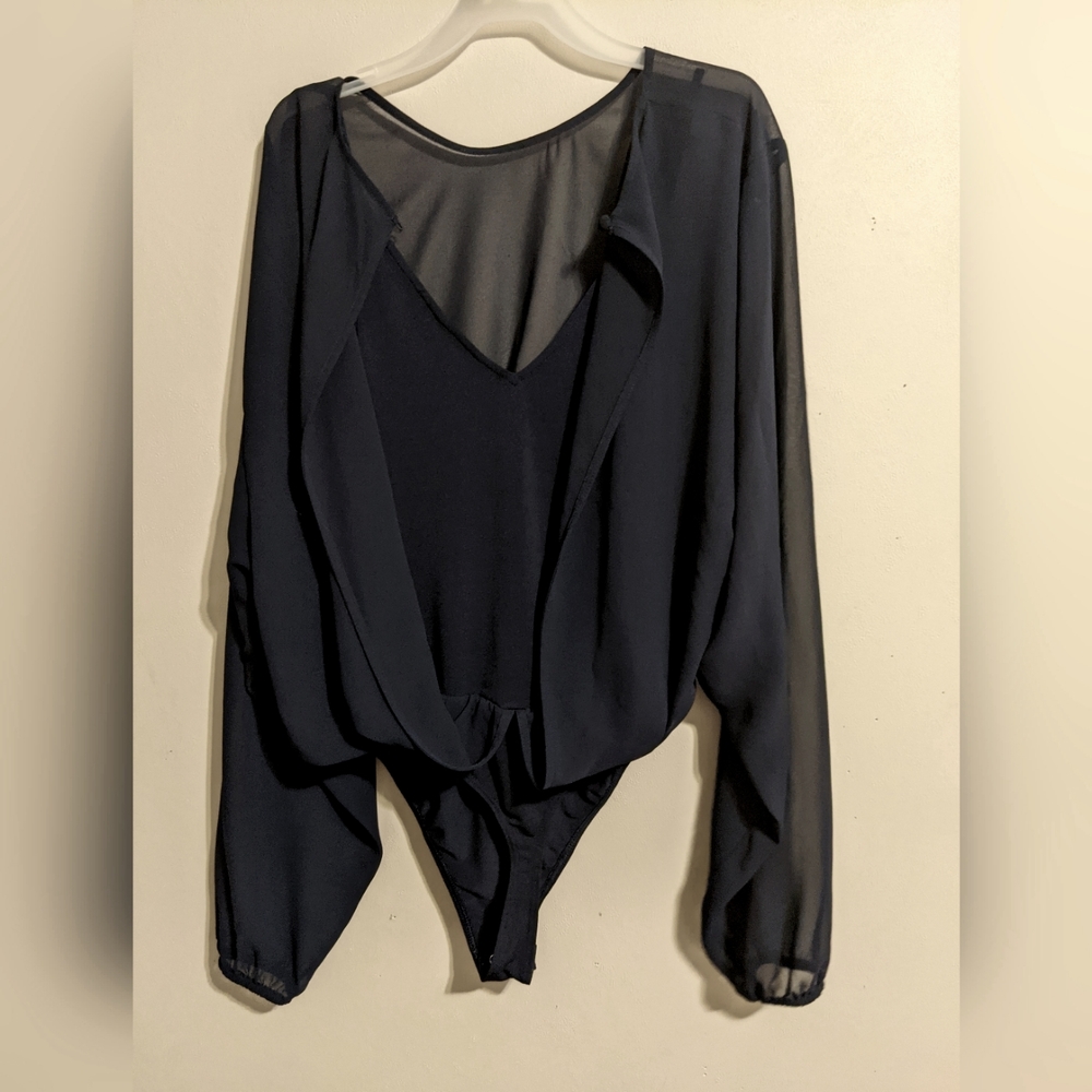 EXPRESS Chiffon Thong Bodysuit